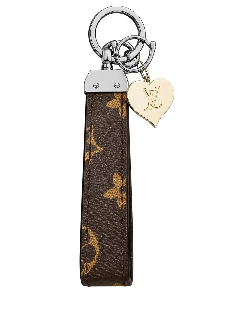 Monogram Wristlet Key Charm with Gold Heart Tag